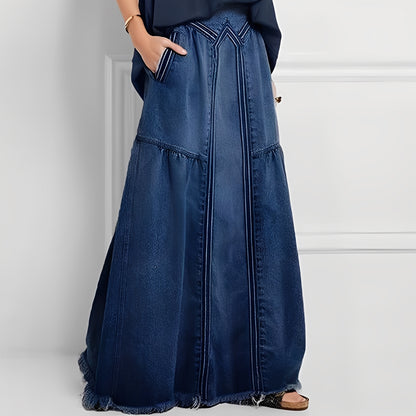 Jordyn - Lässiger elastischer Jeansrock mit Taschen für Damen