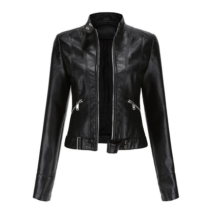 Madeline - Stilvolle Lederjacke mit Stehkragen für Damen