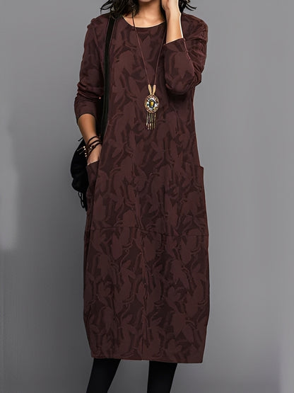 Kadence - Stilvolles Langarmkleid mit Print für Damen
