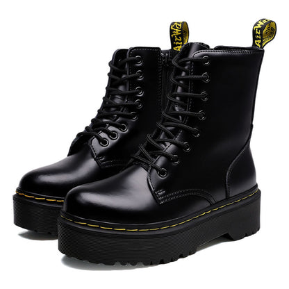 Miriam - Stylische Lederstiefel mit dicker Sohle für Frauen