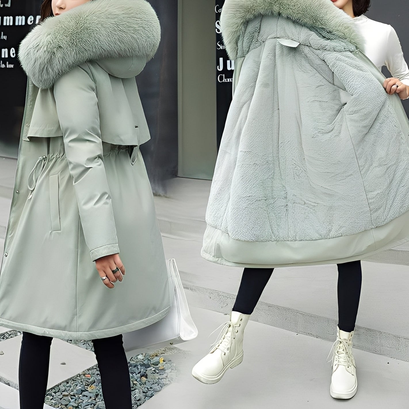 Evette - Stilvoller, warmer, wattierter Mantel mit Kapuze für Damen