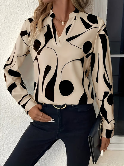 Melville - Stilvolle Langarmbluse mit Print für Damen