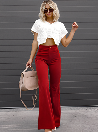 Deziree - Lässige Flare-Hose mit hoher Taille für Damen