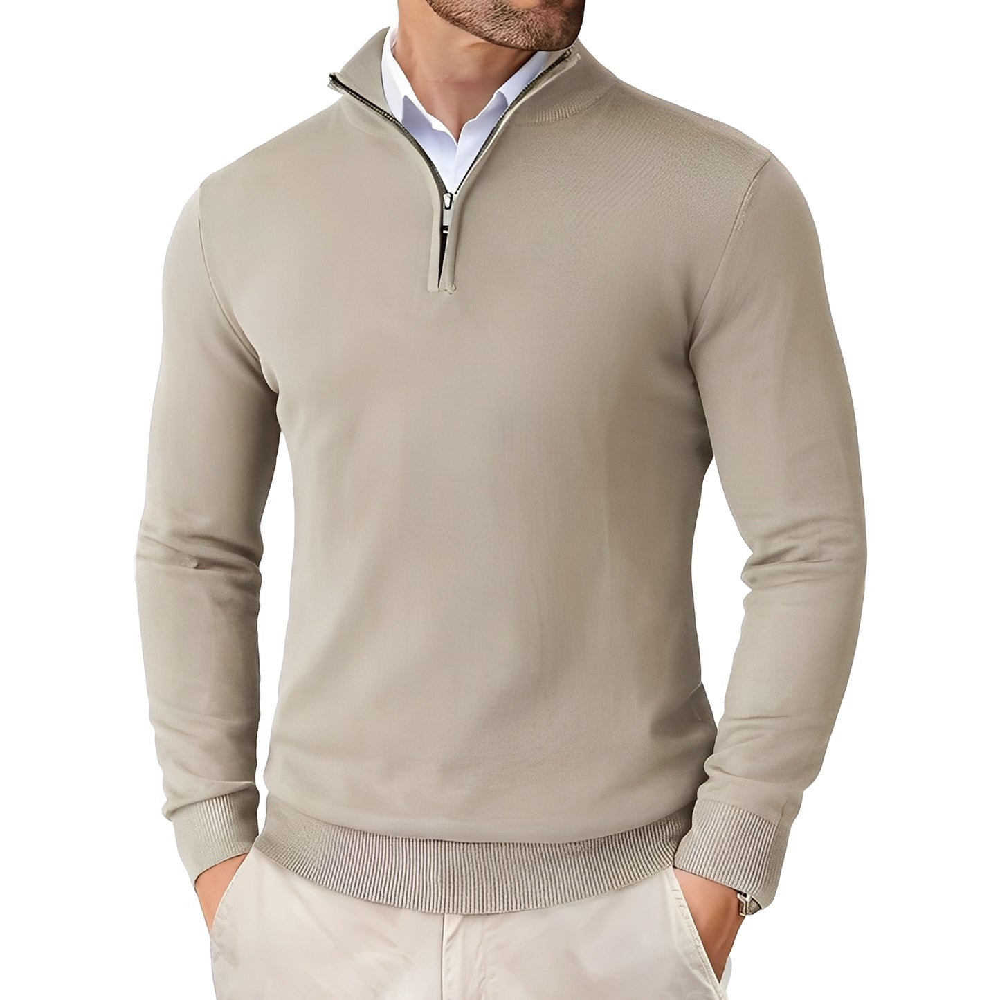 Darell - Eleganter Strickpullover mit Reißverschluss für Herren