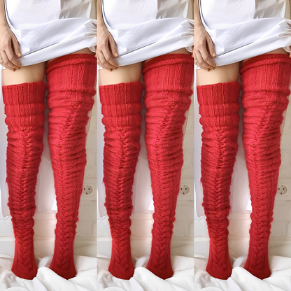 Hailee - Warme Strick-Overknee-Socken für Damen