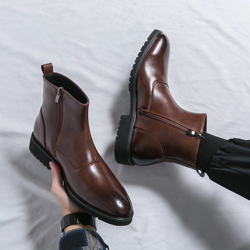 Kennith - Lässige, elegante Chelsea-Stiefel aus Leder für Herren