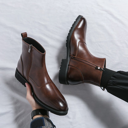 Kennith - Lässige, elegante Chelsea-Stiefel aus Leder für Herren