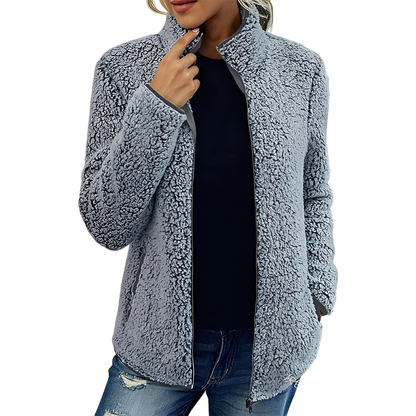 Alethea - Eleganter Fleece-Samtmantel für Damen