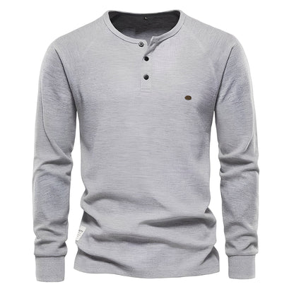 Joachim - Herren-Shirt mit langen Ärmeln aus Waffelstoff