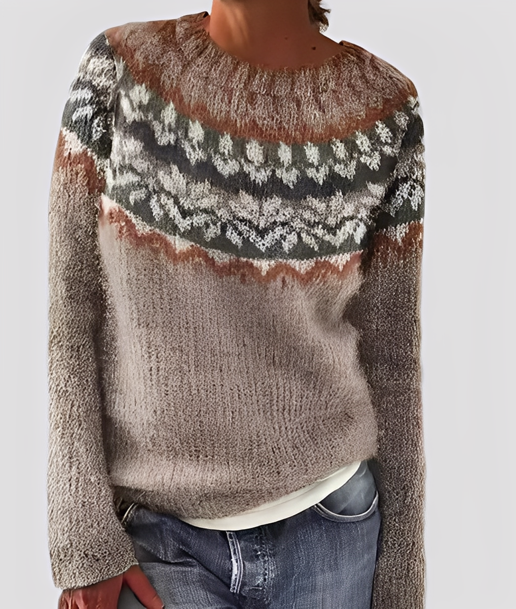 Christal - Stilvoller, locker geschnittener Wollpullover für Damen