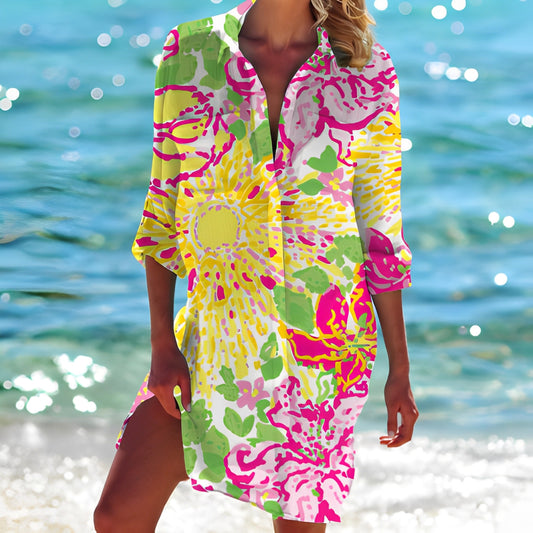 Hollie - Klassisches Hemdkleid mit Print für Damen