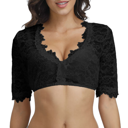 Shelagh - Stilvolle festliche Oktoberfest-Spitzenbluse für Damen