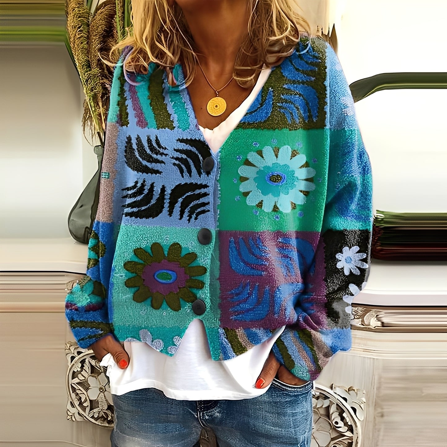 Nydia - Lässiger, weicher Pullover mit Aufdruck für Damen