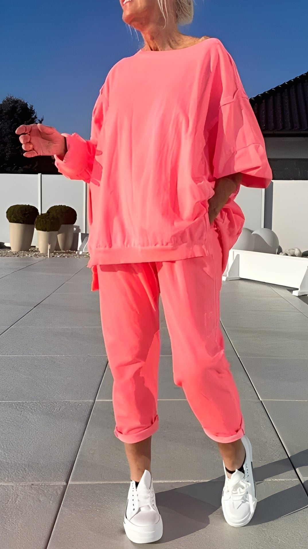 Eleanore - Lässiges Set aus lockerem Oberteil und Hose für Damen