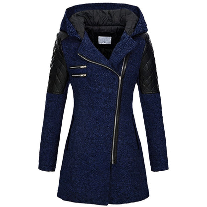 Chasity - Stilvoller warmer Mantel mit Kapuze für Damen