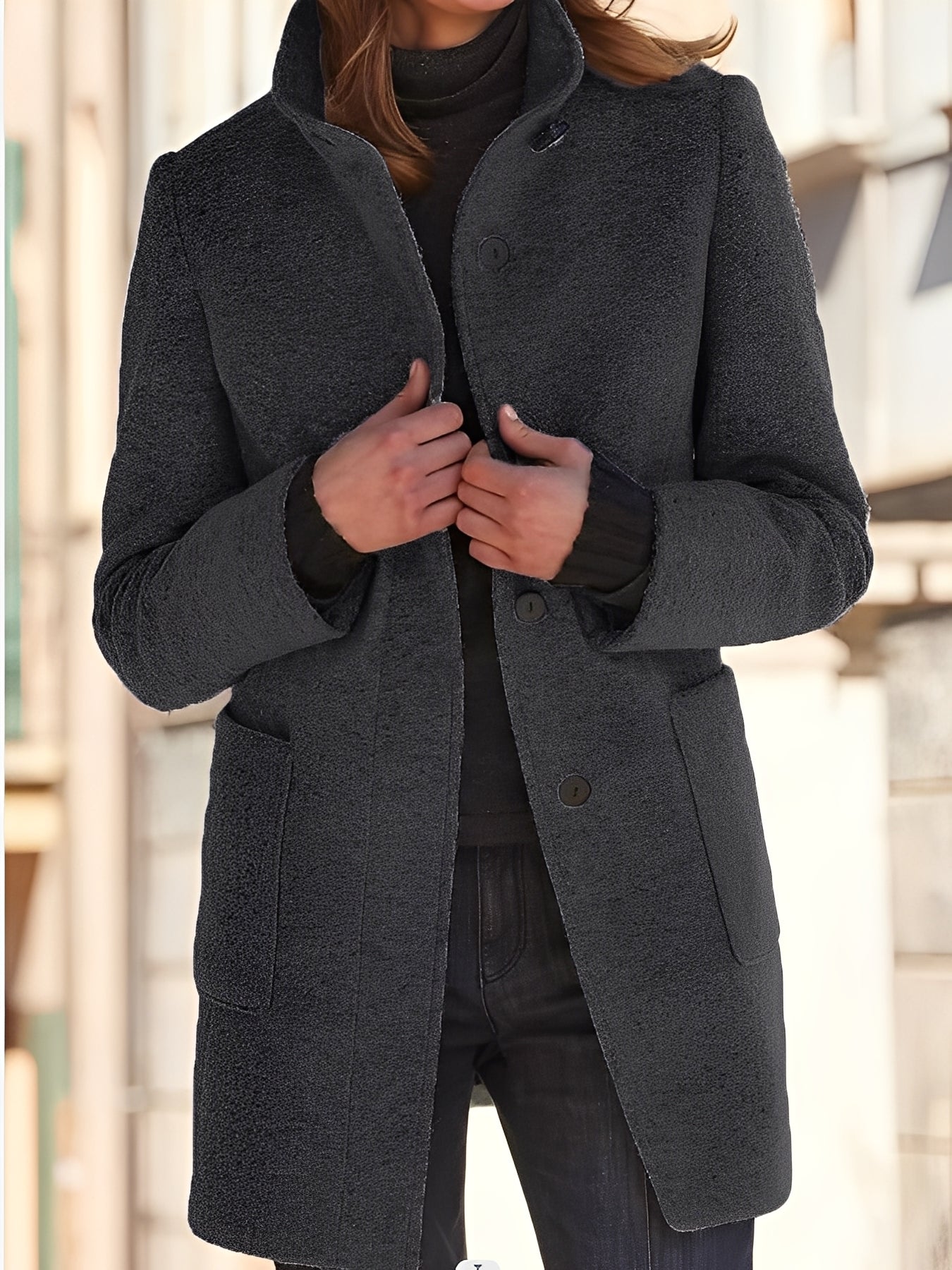 Michele - Winddichter Wollmantel für Damen