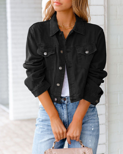 Paulene - Stilvolle Jeansjacke mit Knöpfen und Taschen