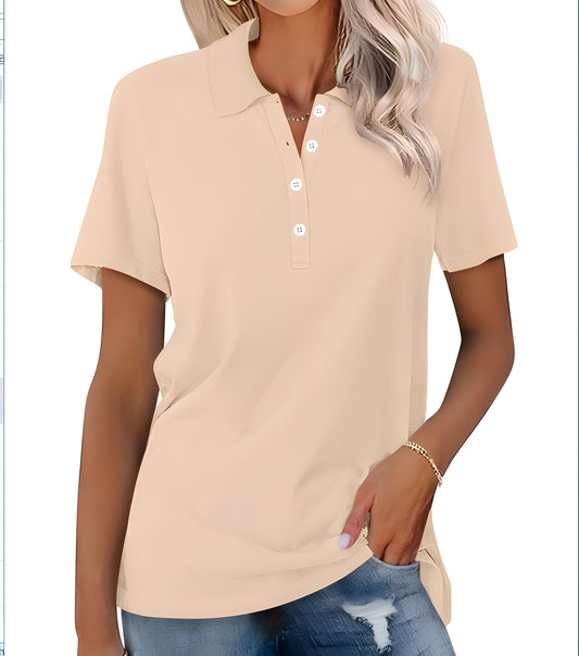 Glenna - Lässiges, schmal geschnittenes Kurzarm-Poloshirt für Damen