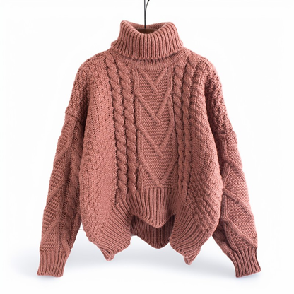 Catrina - Lässiger, warmer Rollkragenpullover aus Strick für Damen