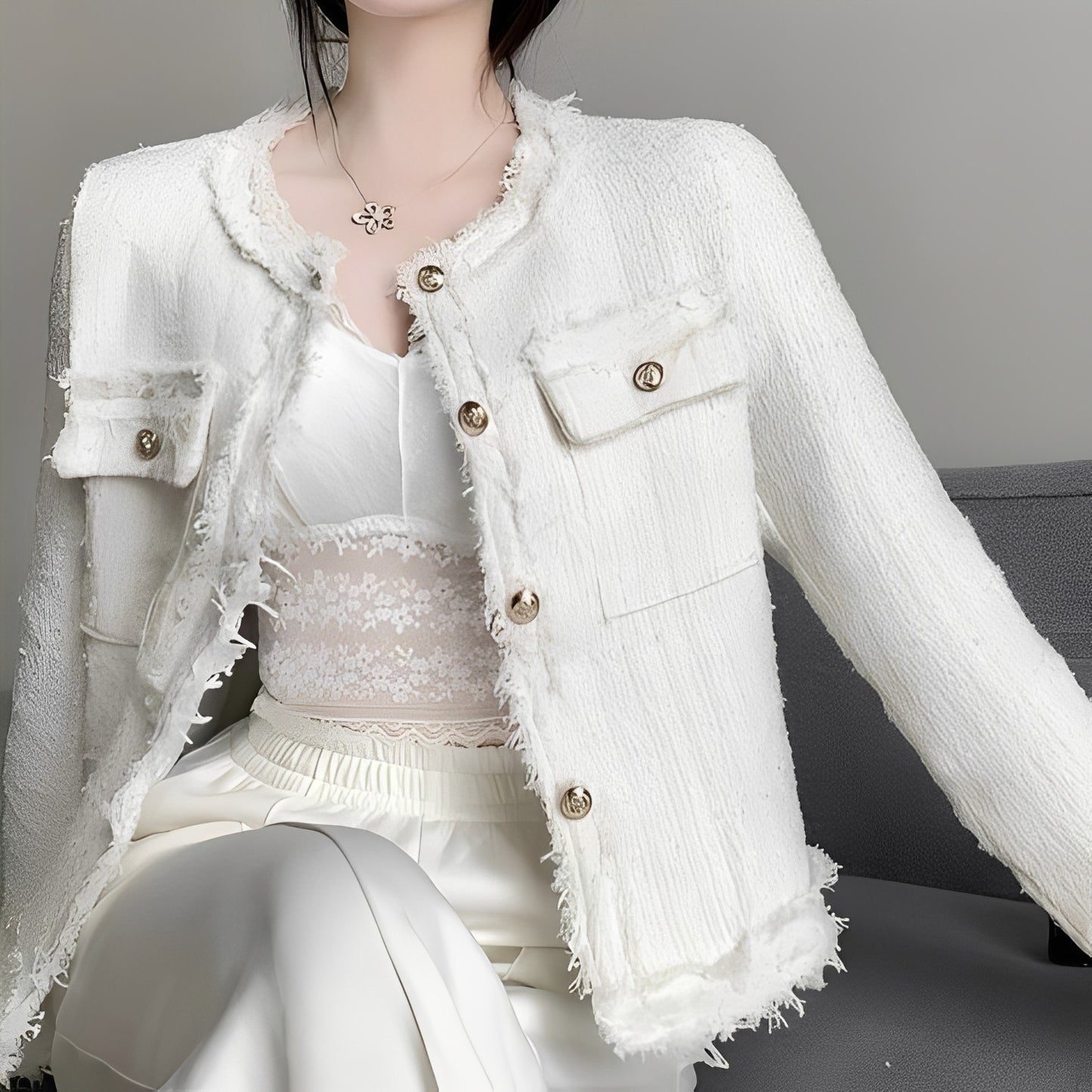 Rexanne - Modische kurze Jacke mit Taschen für Damen