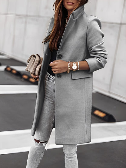 Rhetta - Eleganter Wollmantel mit Knöpfen für Damen