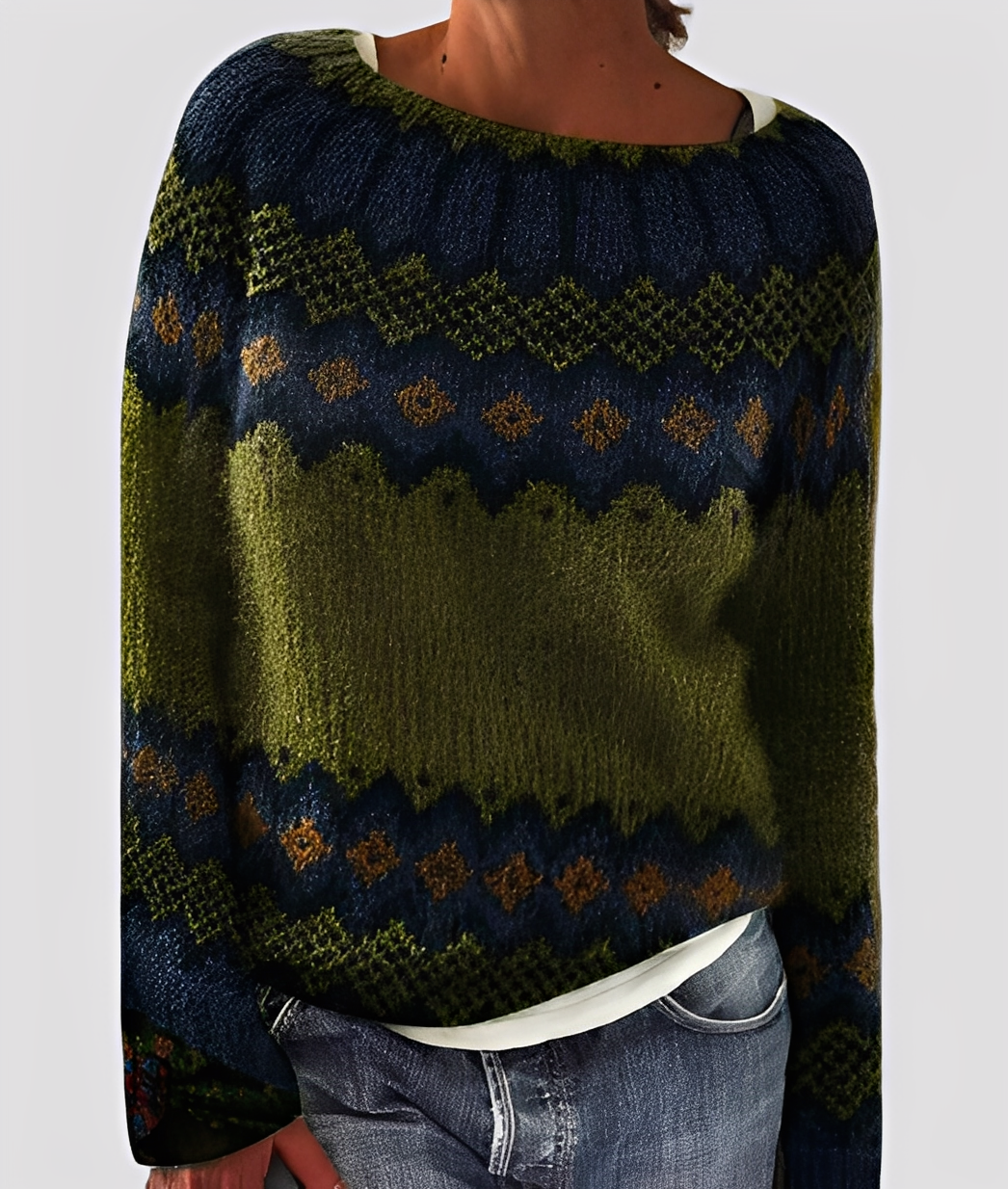 Christal - Stilvoller, locker geschnittener Wollpullover für Damen