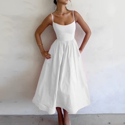 Selena - Fließendes Midikleid für Damen für den Weg zur Arbeit