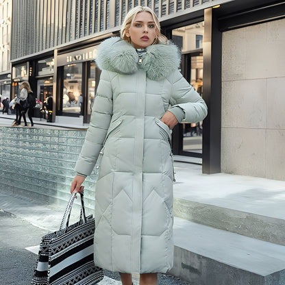 Rachel - Eleganter, schmal geschnittener Mantel mit Kapuze für Damen