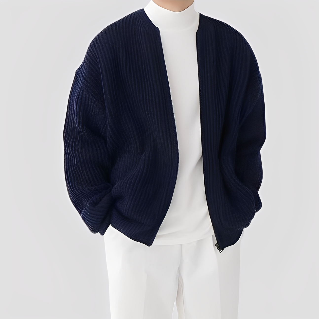 Willy - Locker gestrickte Strickjacke mit Reißverschluss für Herren