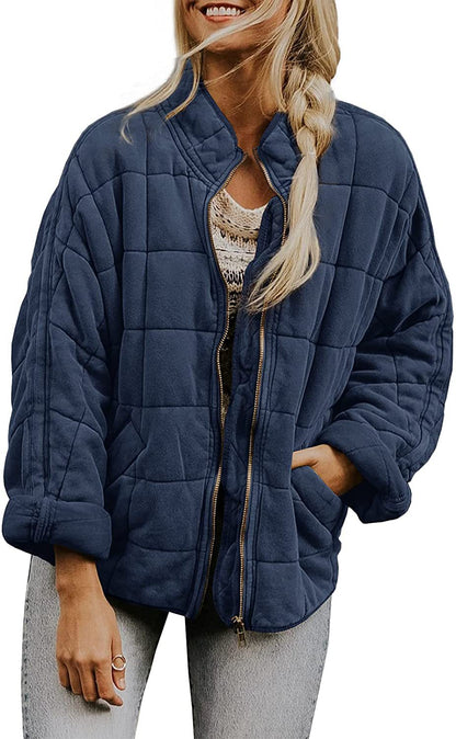 Wenona - Warme Karojacke mit Taschen für Damen