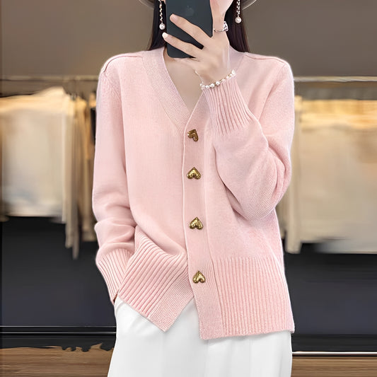 Valarie - Strickjacke mit Herzknöpfen für Damen
