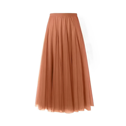 Kelly - Lässiger Midirock aus plissiertem Mesh für Damen