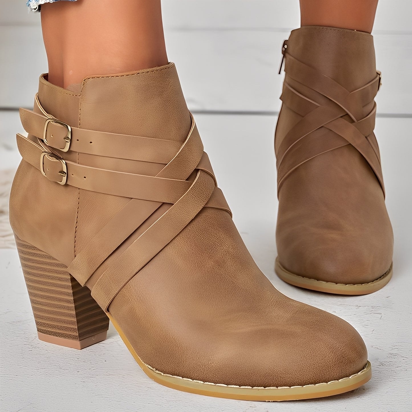 Sharon - Elegante kurze Stiefel mit hohen Absätzen für Damen