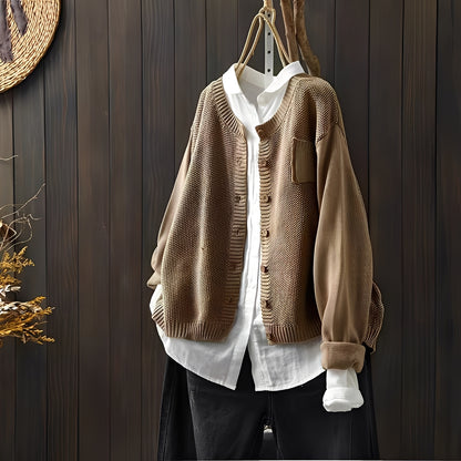 Shanon - Klassische, locker geschnittene Strickjacke für Damen