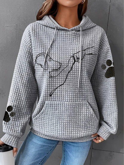 Berenice - Bedrucktes, warmes Kapuzensweatshirt für Damen