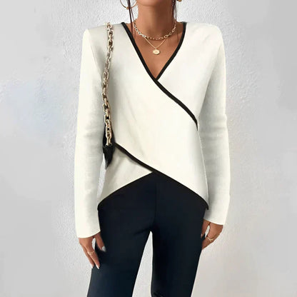 Freydis - Damen-Langarmshirt mit V-Ausschnitt
