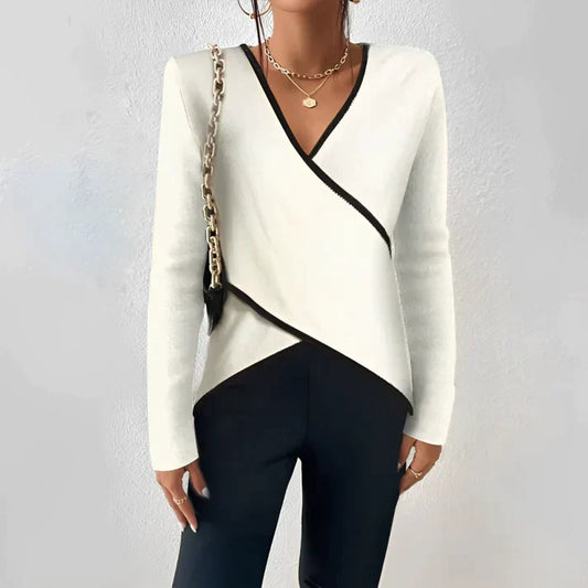 Freydis - Damen-Langarmshirt mit V-Ausschnitt