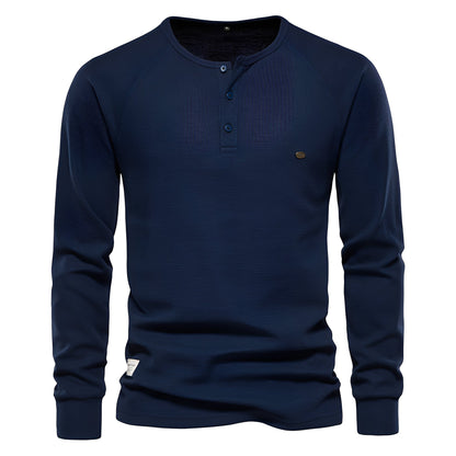 Joachim - Herren-Shirt mit langen Ärmeln aus Waffelstoff