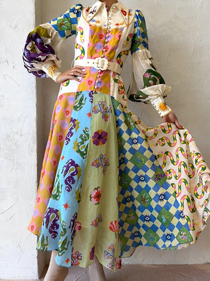 Gemma - Buntes langes Maxikleid für Damen