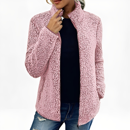 Alethea - Eleganter Fleece-Samtmantel für Damen