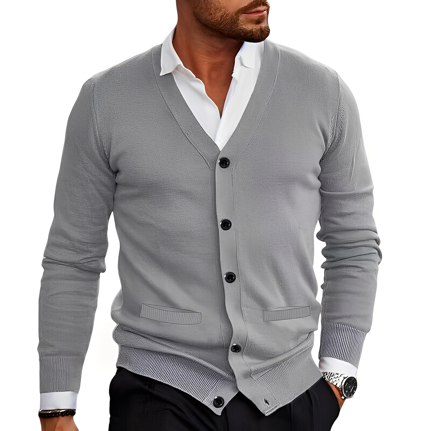 Kyler - Eleganter Cardigan mit Knopfleiste für Herren