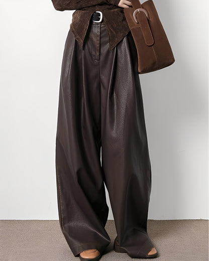 Lora - Klassische Lederhose mit hoher Taille für Damen