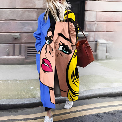 Kelsea - Stilvoller Catwalk-Mantel mit Print für Damen