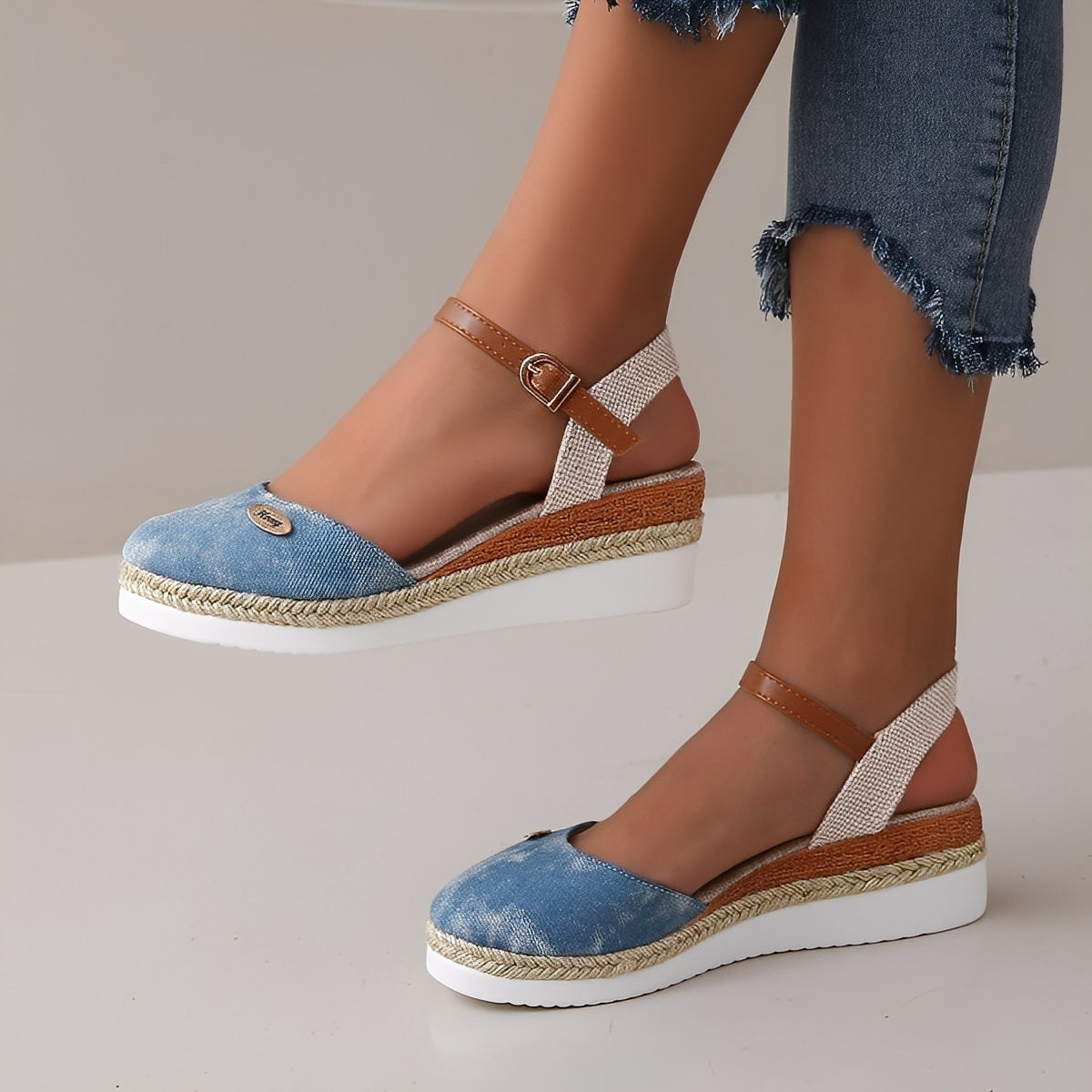 Elinor - Lässige Keilsandalen aus Hanf für Damen