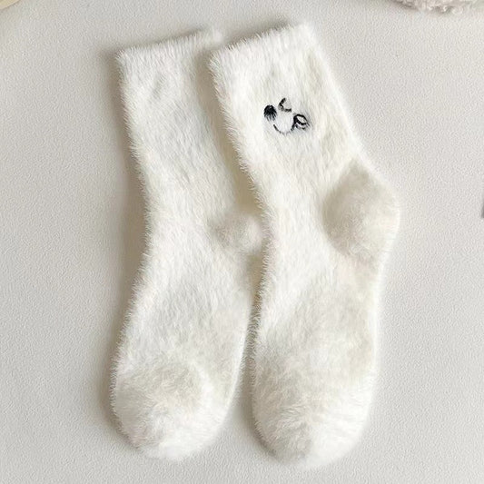 Catherina - Niedliche mittellange Fell-Socken für Damen