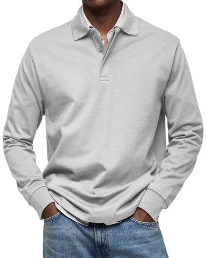 Dewey - Schlichtes Langarm-Poloshirt für Herren