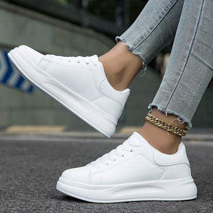 Layla - Weiße Ledersneaker Damen für den Alltag