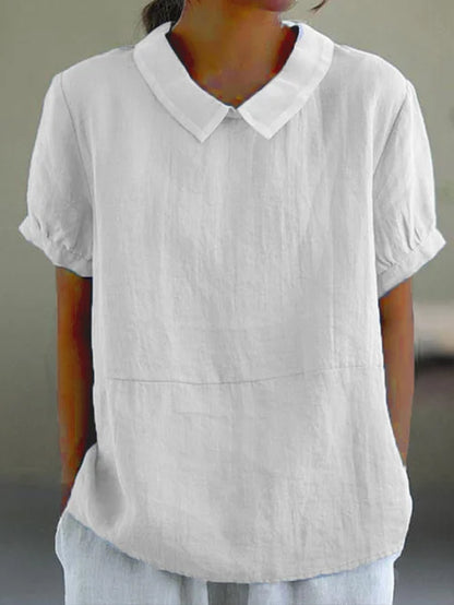 Amalie - Locker Geschnittene Bluse mit Kragen