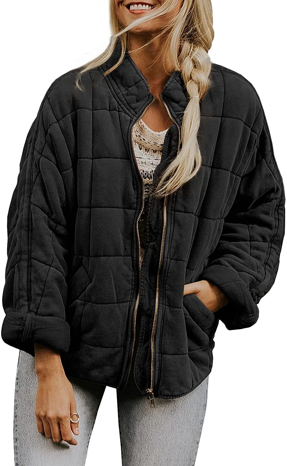 Wenona - Warme Karojacke mit Taschen für Damen