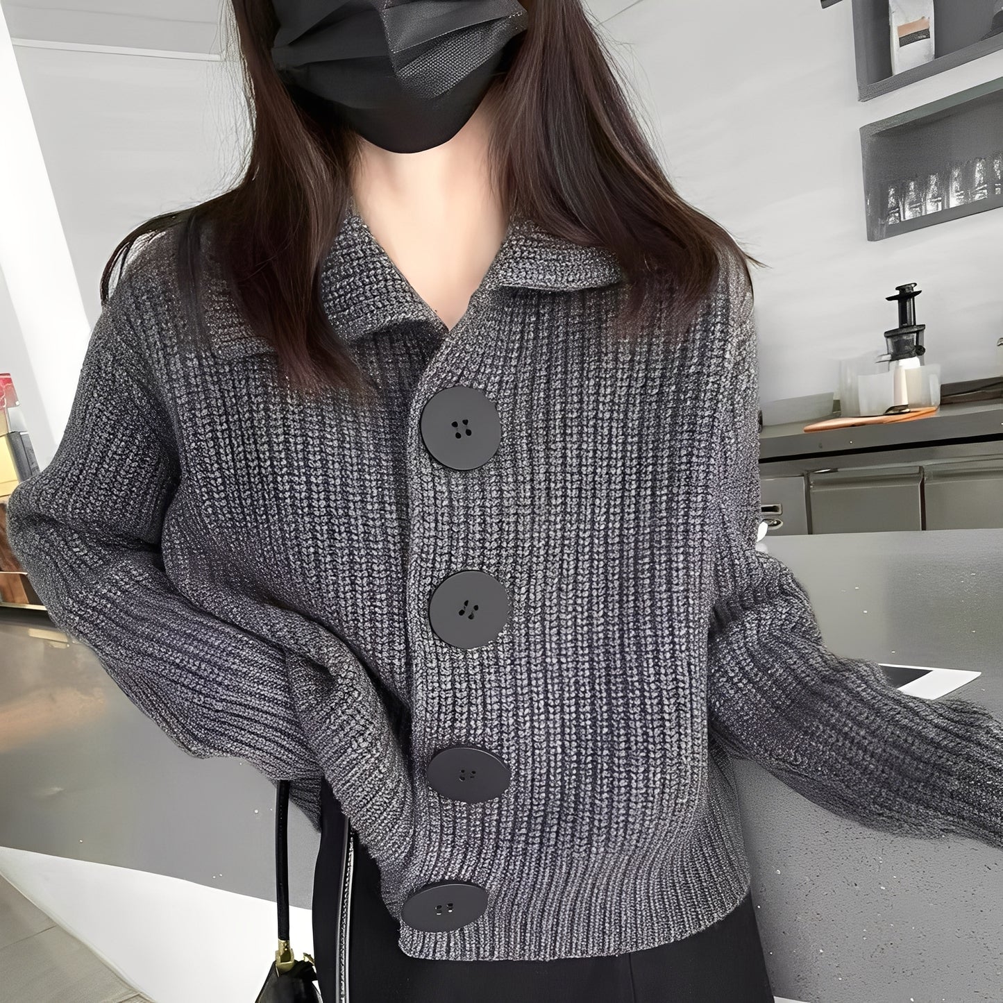 Alannah - Modische Strickjacke mit großen Knöpfen für Damen